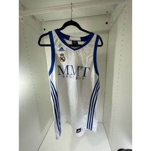 Adidas Mens Team Performance Real Madrid MMT Basketball Jersey White Large